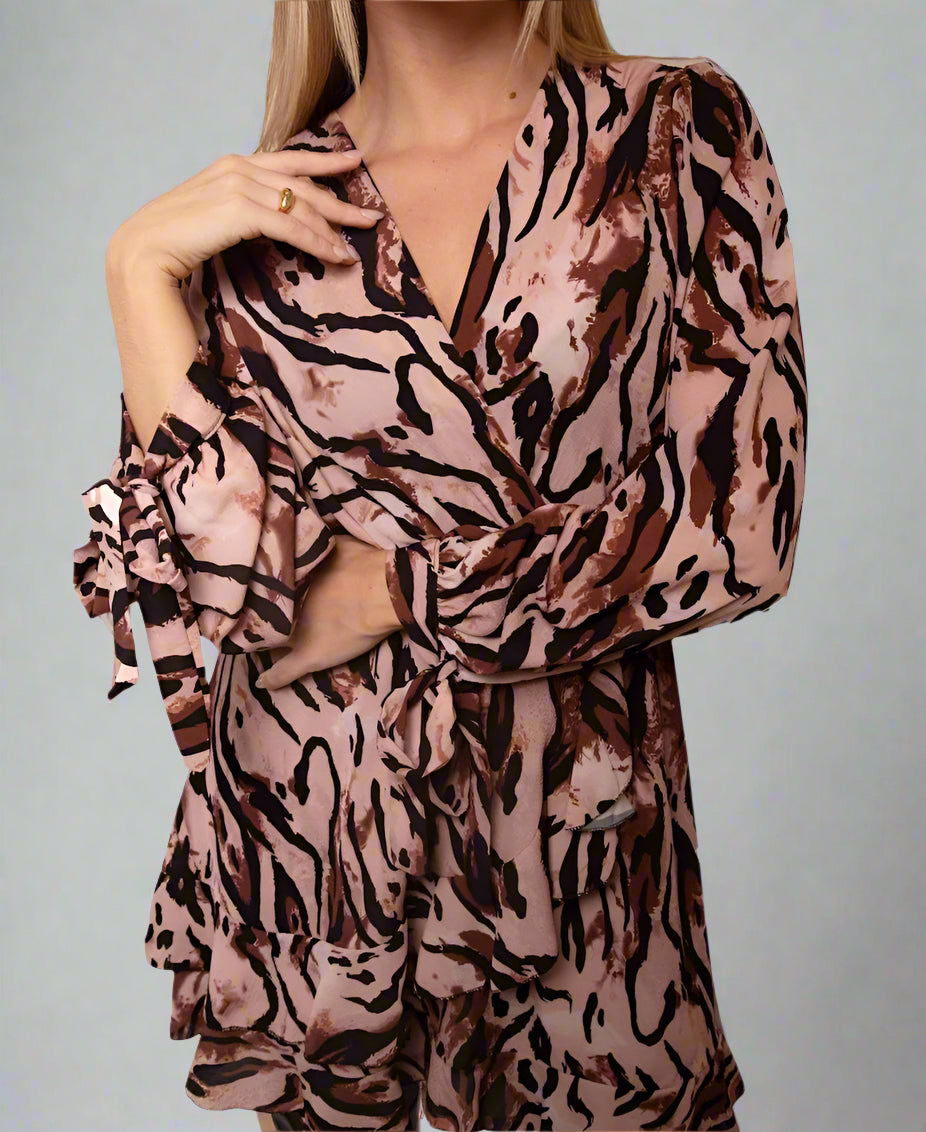 Leopard Printed Wrap Dress Needs No Label