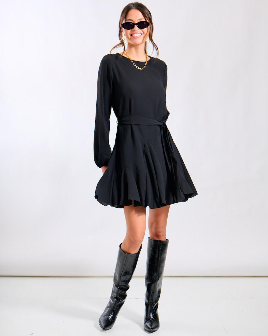 Black Flare Mini Dress