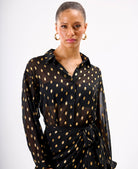 Black Foil Oversized Shirt