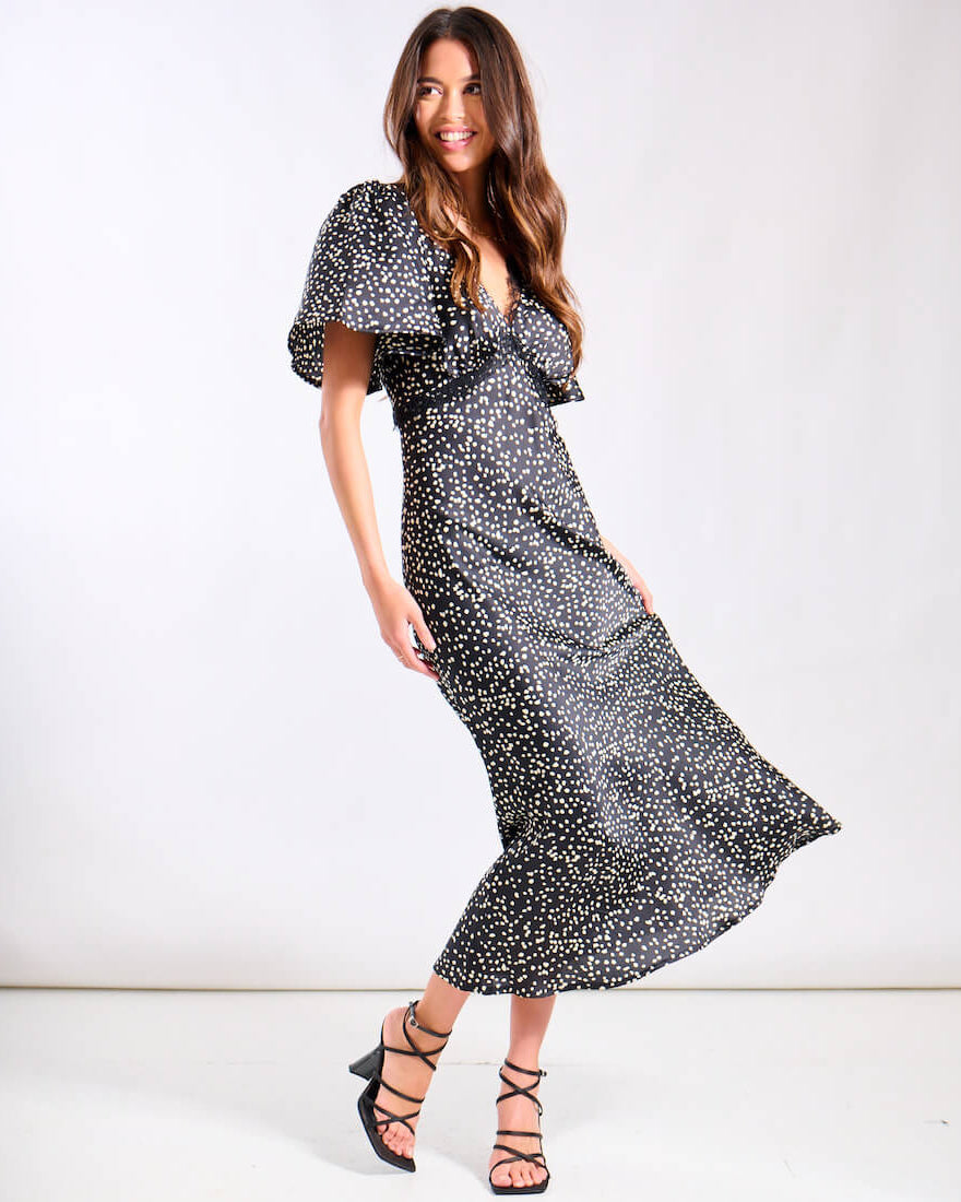 Black Lace Midi Dress