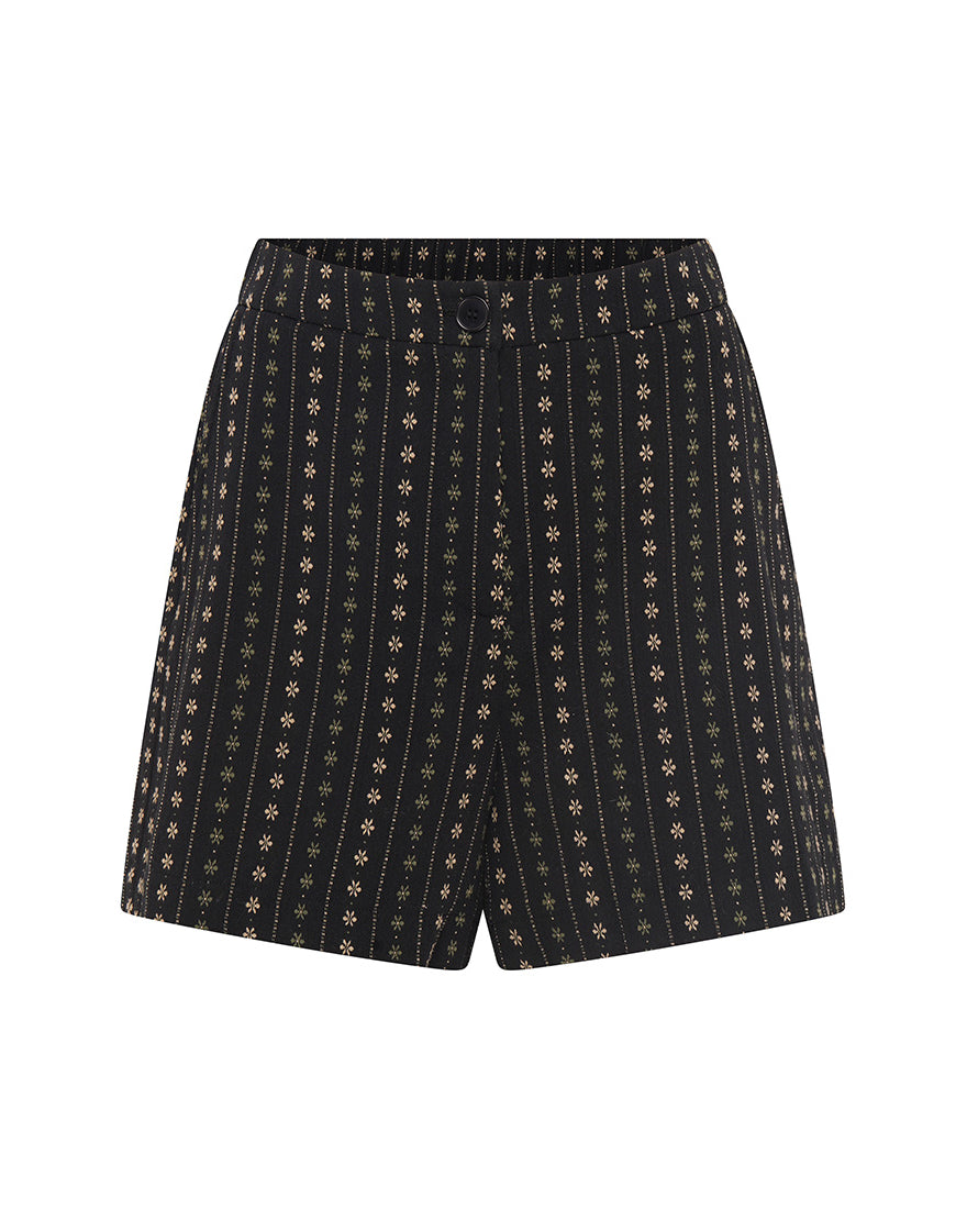Black floral shorts