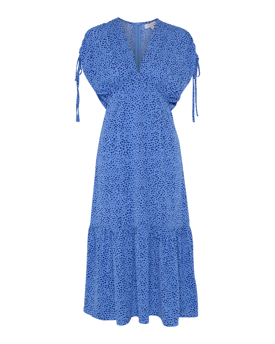 Blue Dress with tie sleeves