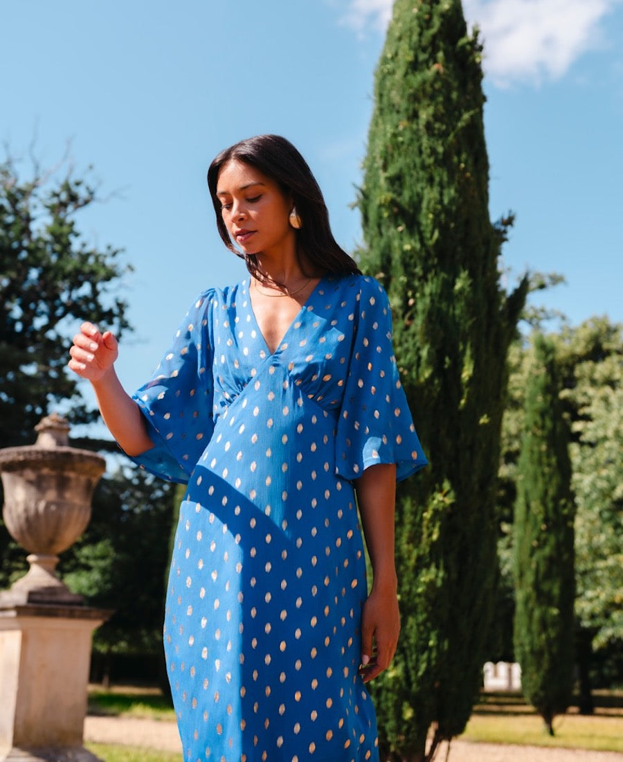 Blue Foil Dress