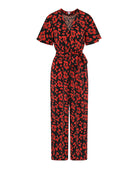 Floral Red Print Jumpsuit
