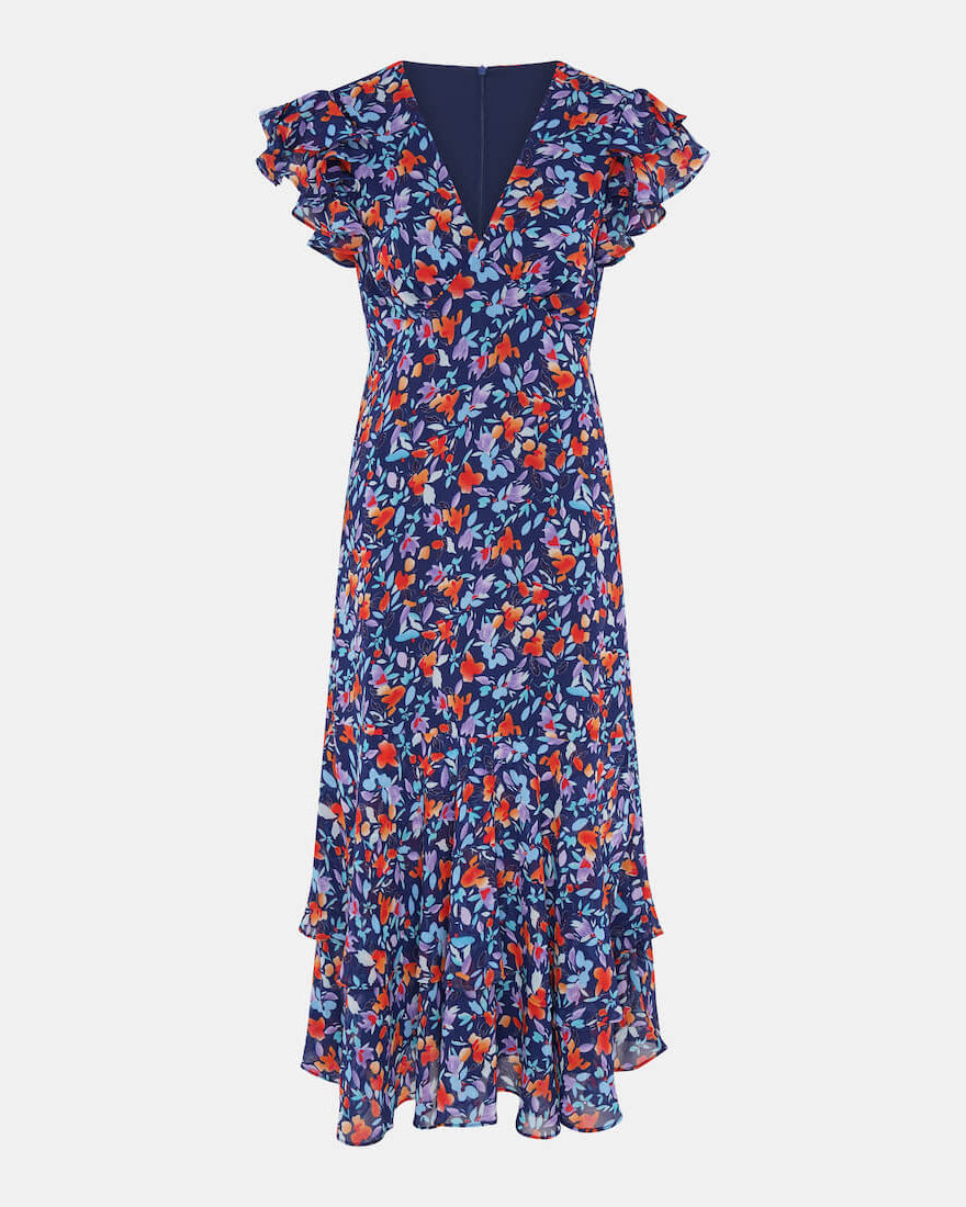 Floral Blue Midi dress