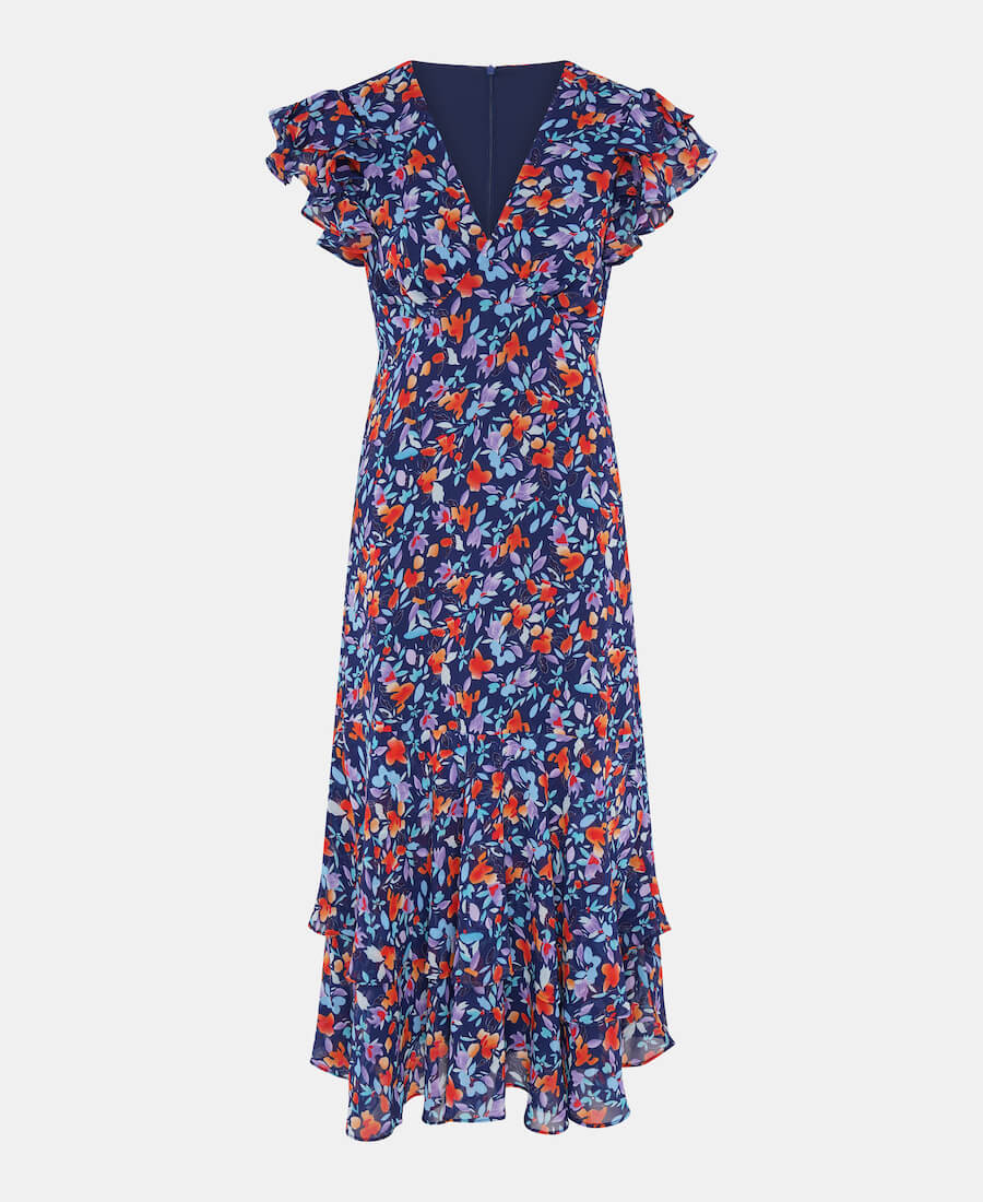 Floral Blue Midi dress