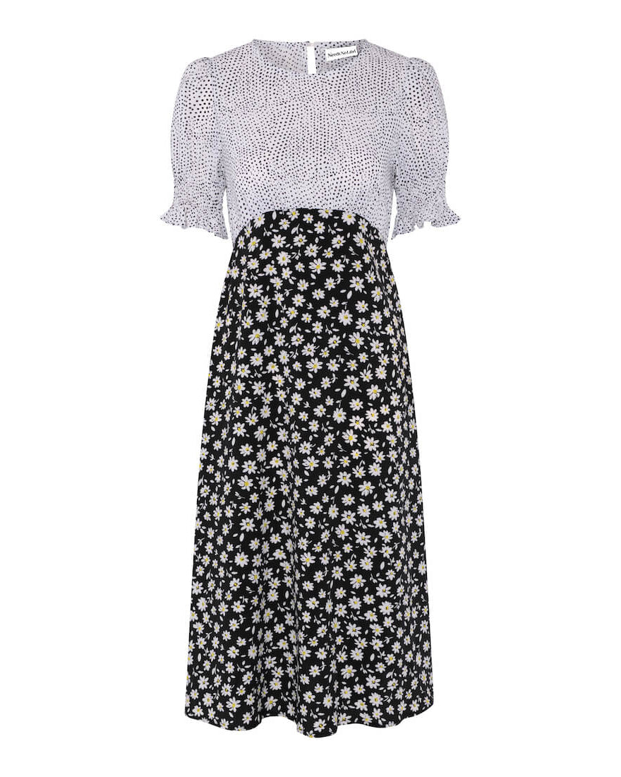 Floral mix midi dress