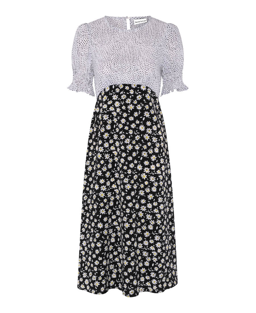 Floral mix midi dress