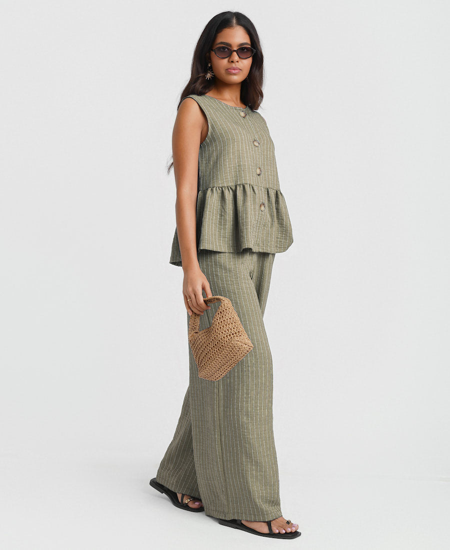 Khaki Stripe co ord