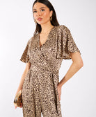 Leopard Printed Satin Jumpsuit