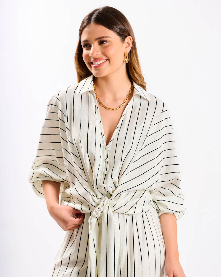 Mono Stripe Palazzo Shirt