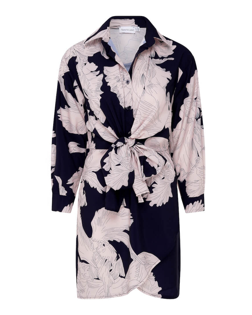 Navy shirt Dress Floral