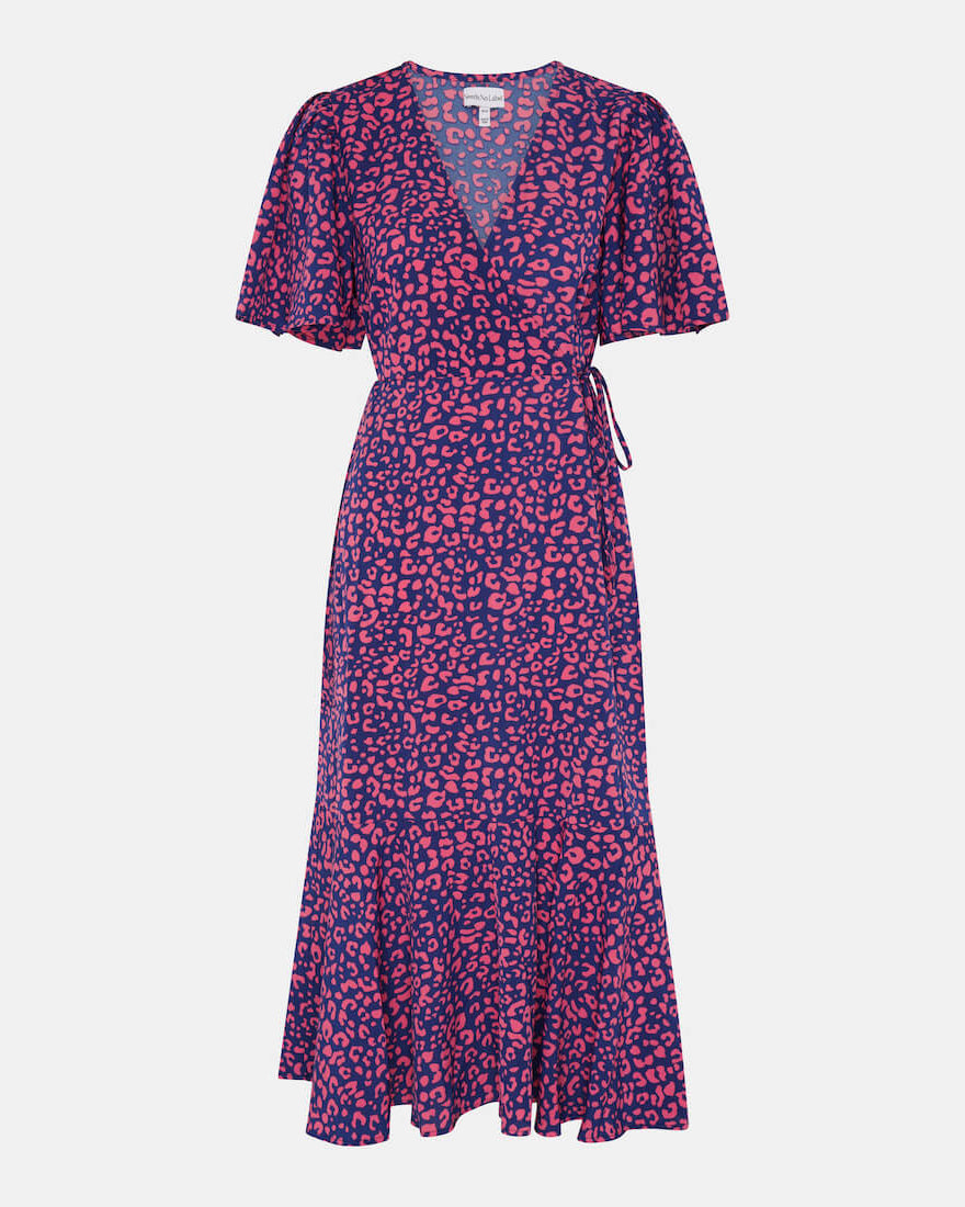 PINK ANIMAL WRAP MIDI