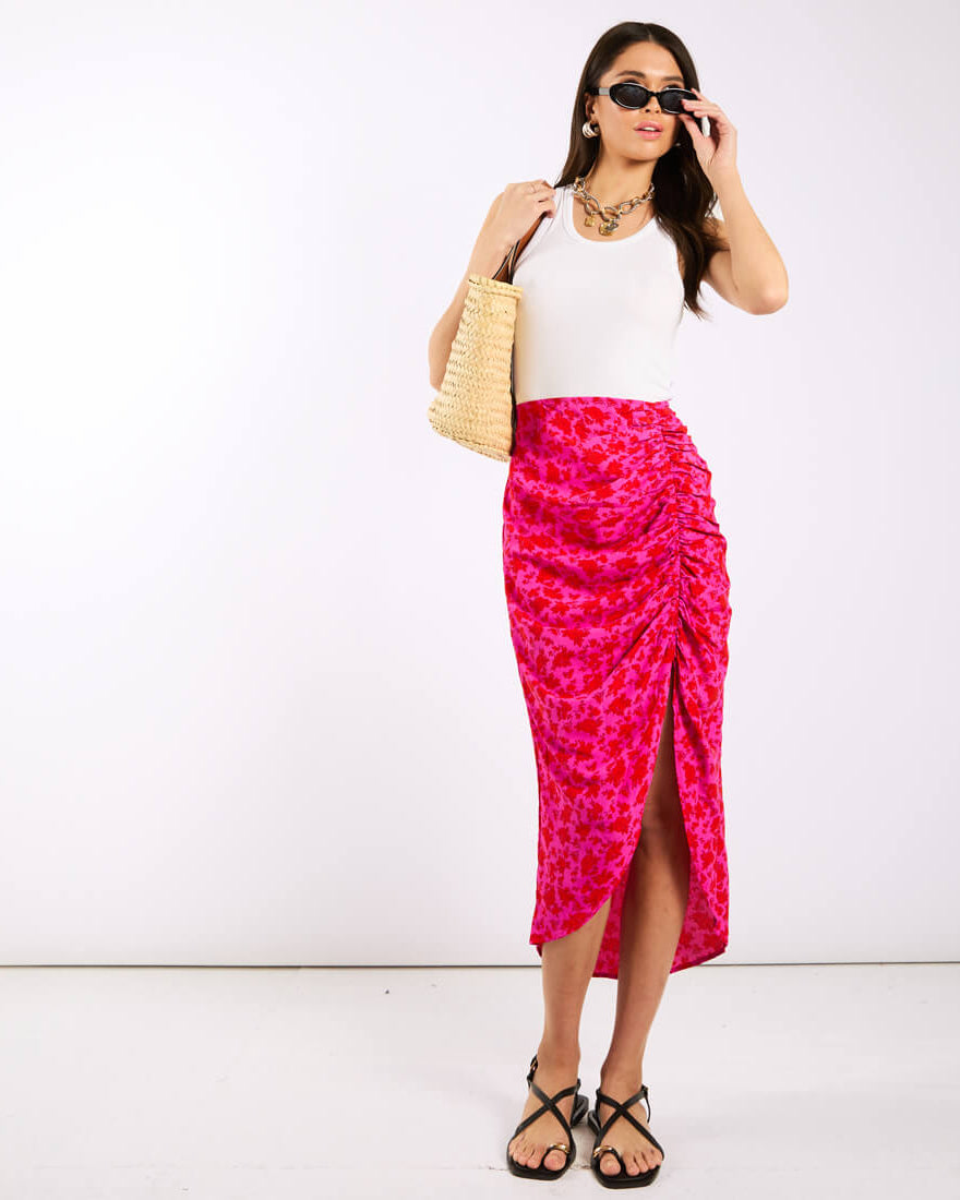 Pink Floral Skirt