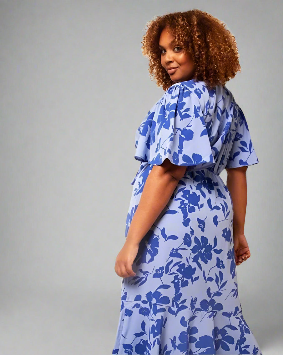 Summer Blue Floral Dress