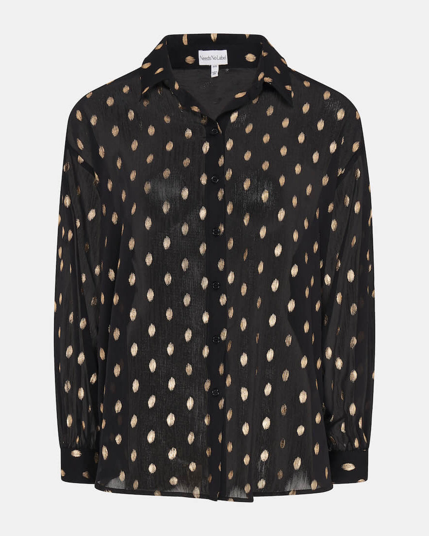 black foil chiffon oversize