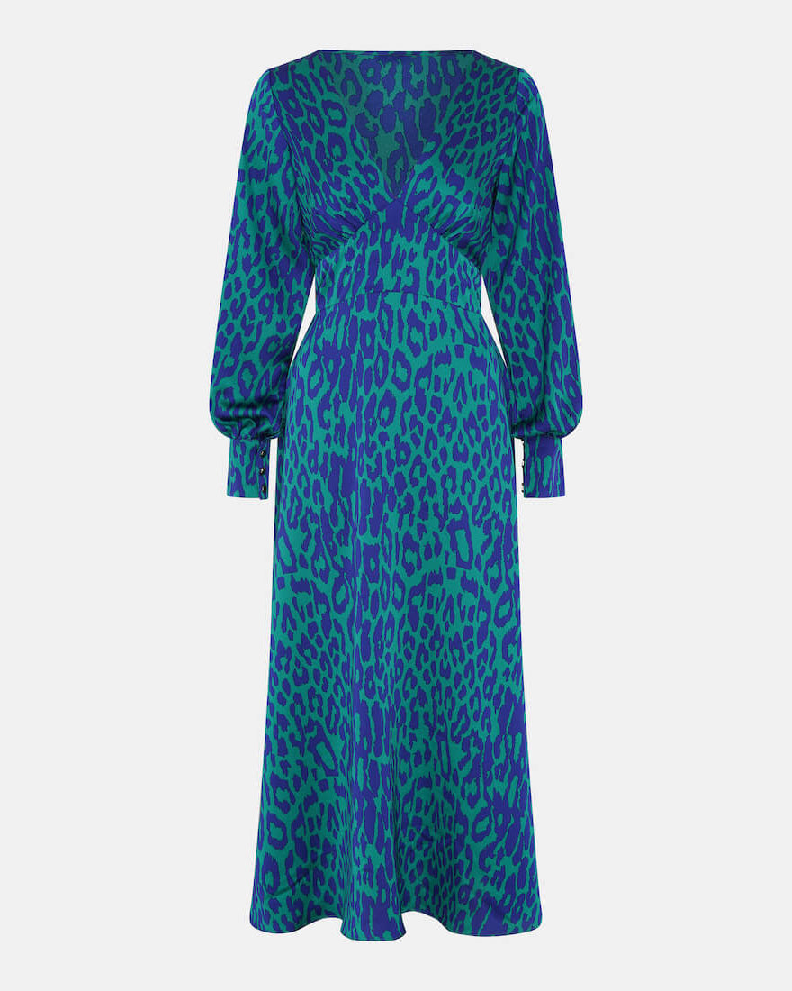 blue long sleeve dress