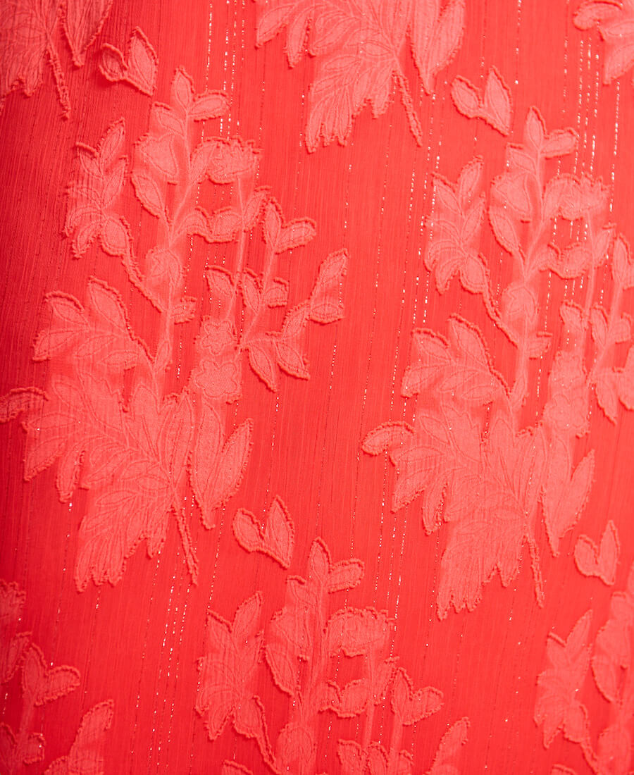 coral jacquard fabric