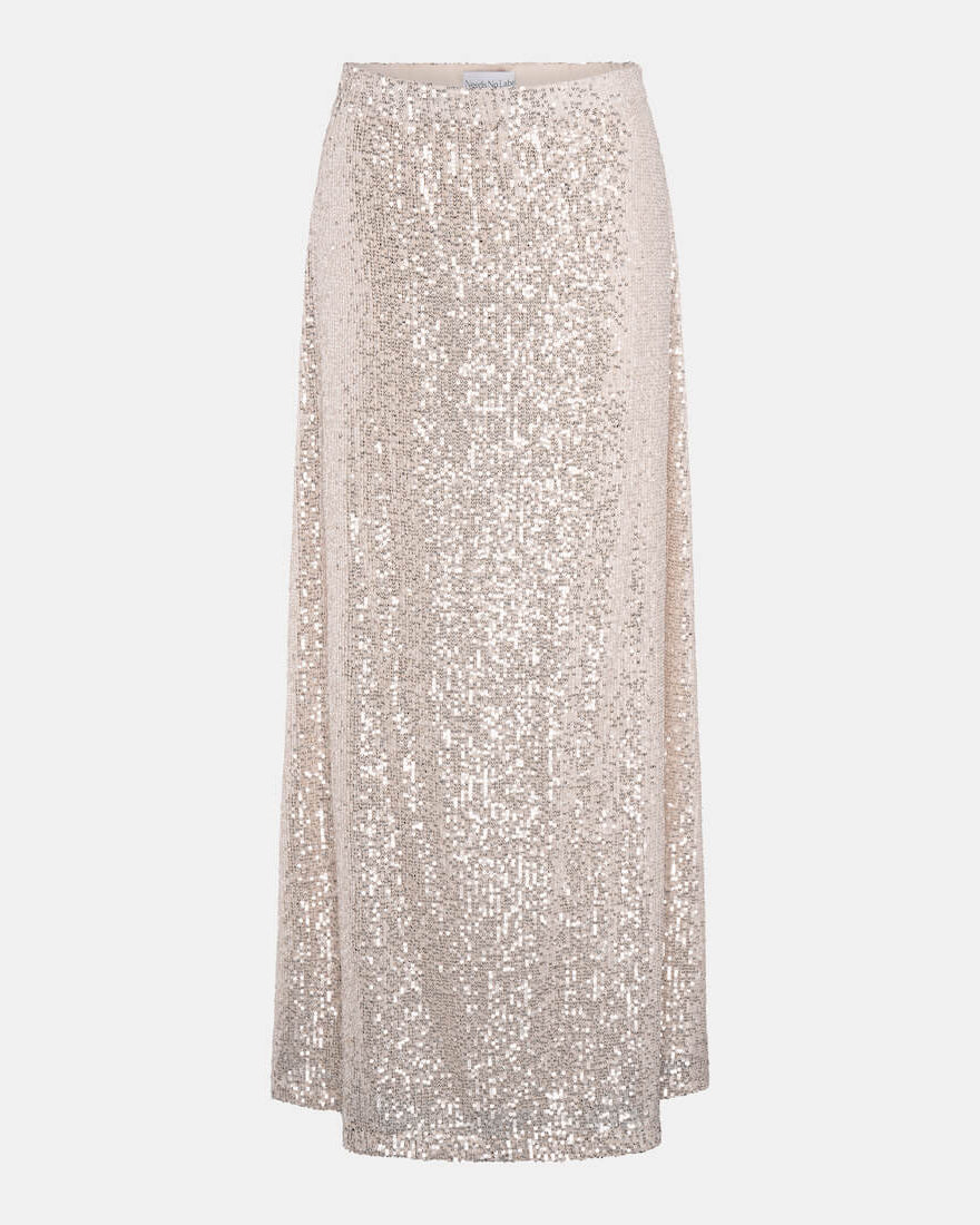 cream sequin skirt