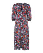 floral midi dress long sleeves