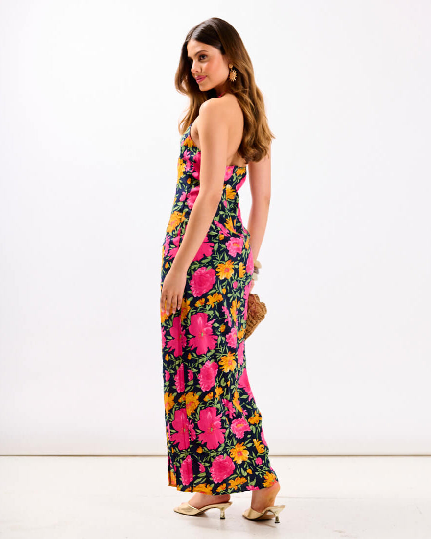 pink floral maxi Dress