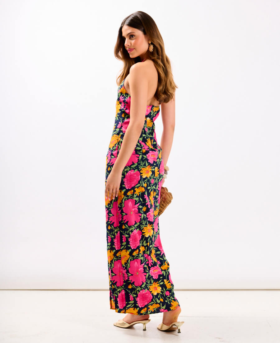 pink floral maxi Dress
