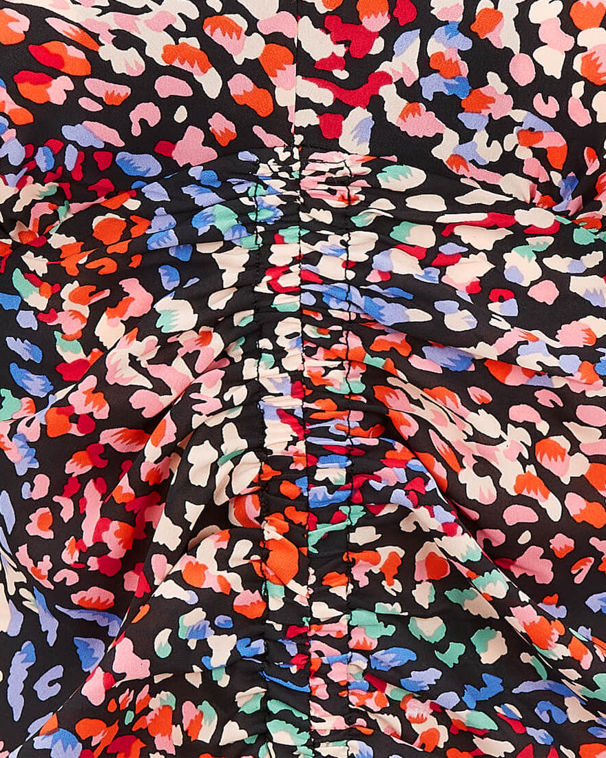 ANGEL SLEEVE ROUCHE MIDI MULTI ANIMAL Detail