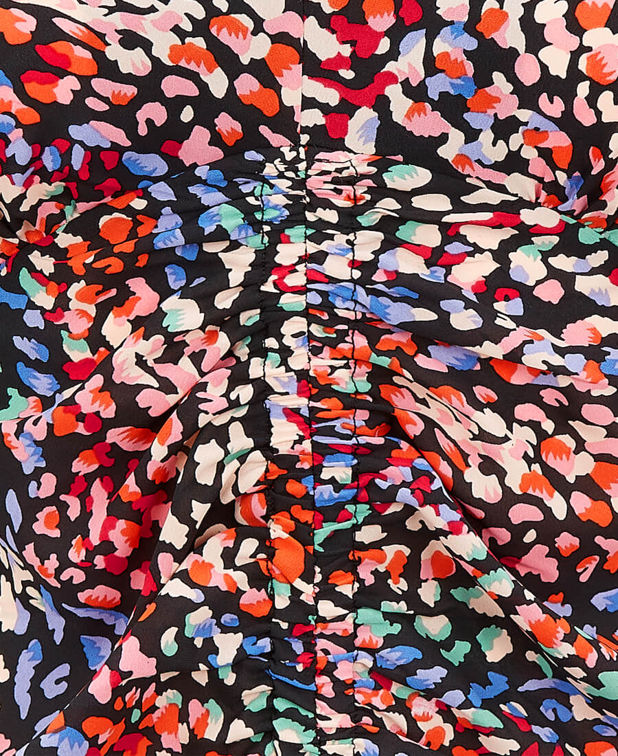 ANGEL SLEEVE ROUCHE MIDI MULTI ANIMAL Detail