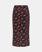 GATHERED MIDI SKIRT PINK FLORAL Back
