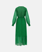 Green Animal Chiffon Maxi Dress back