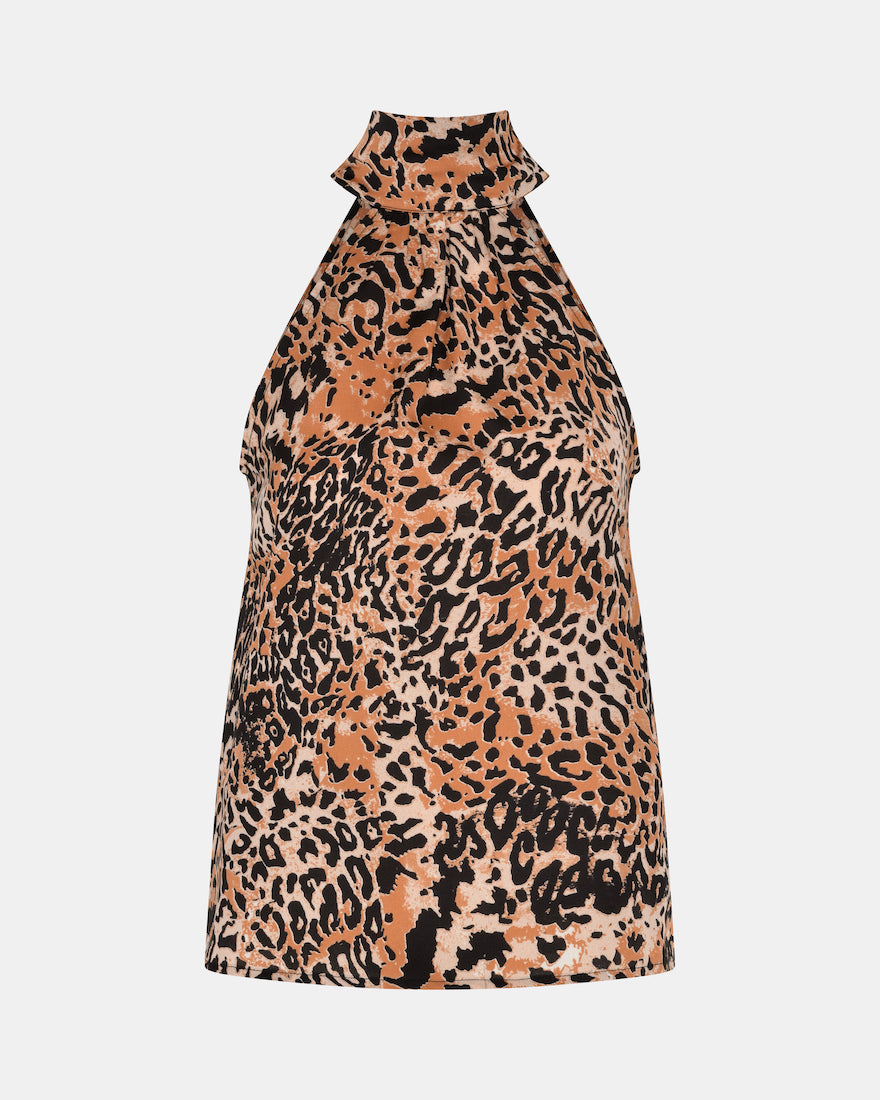 HALTER TOP ANIMAL PRINT