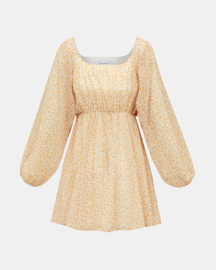 IVORY DITSY SWING DRESS