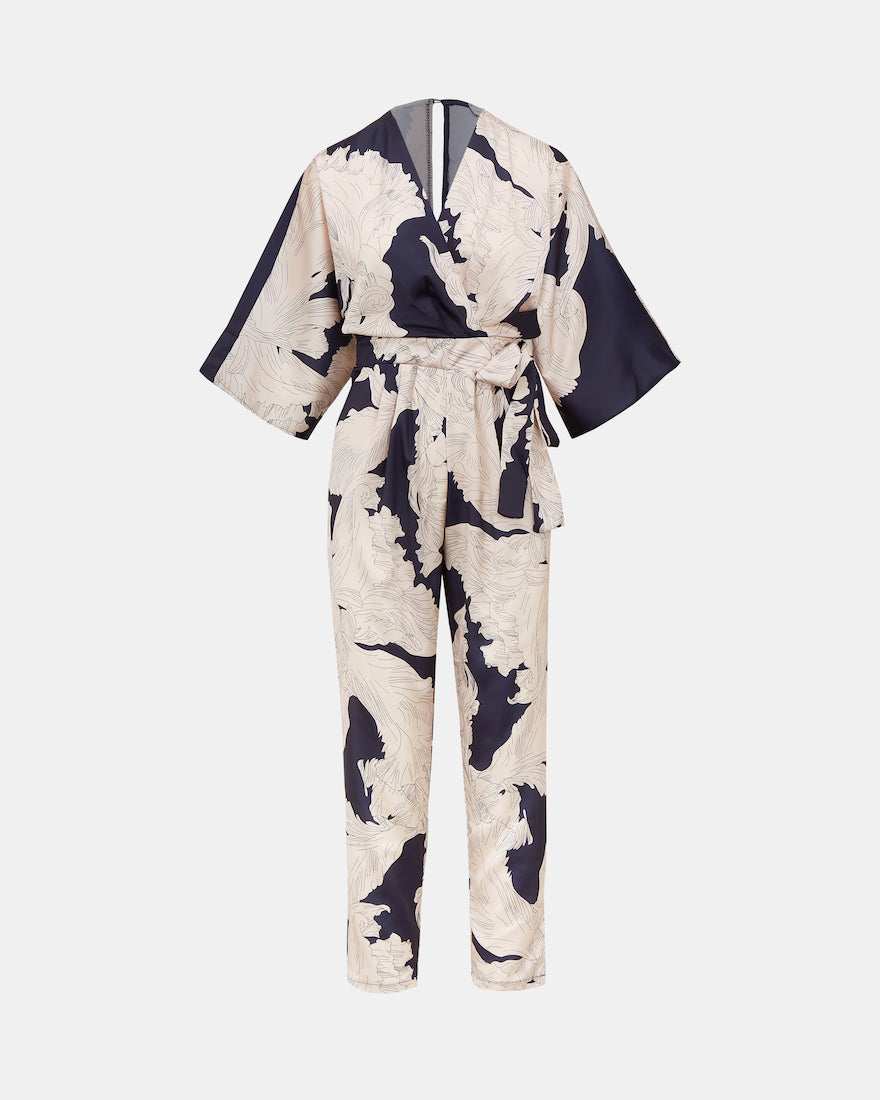 NAVY LEAF JUMPSUIT
