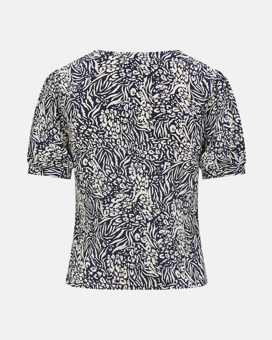 ROUCHE V-NECK TOP ANIMAL Back