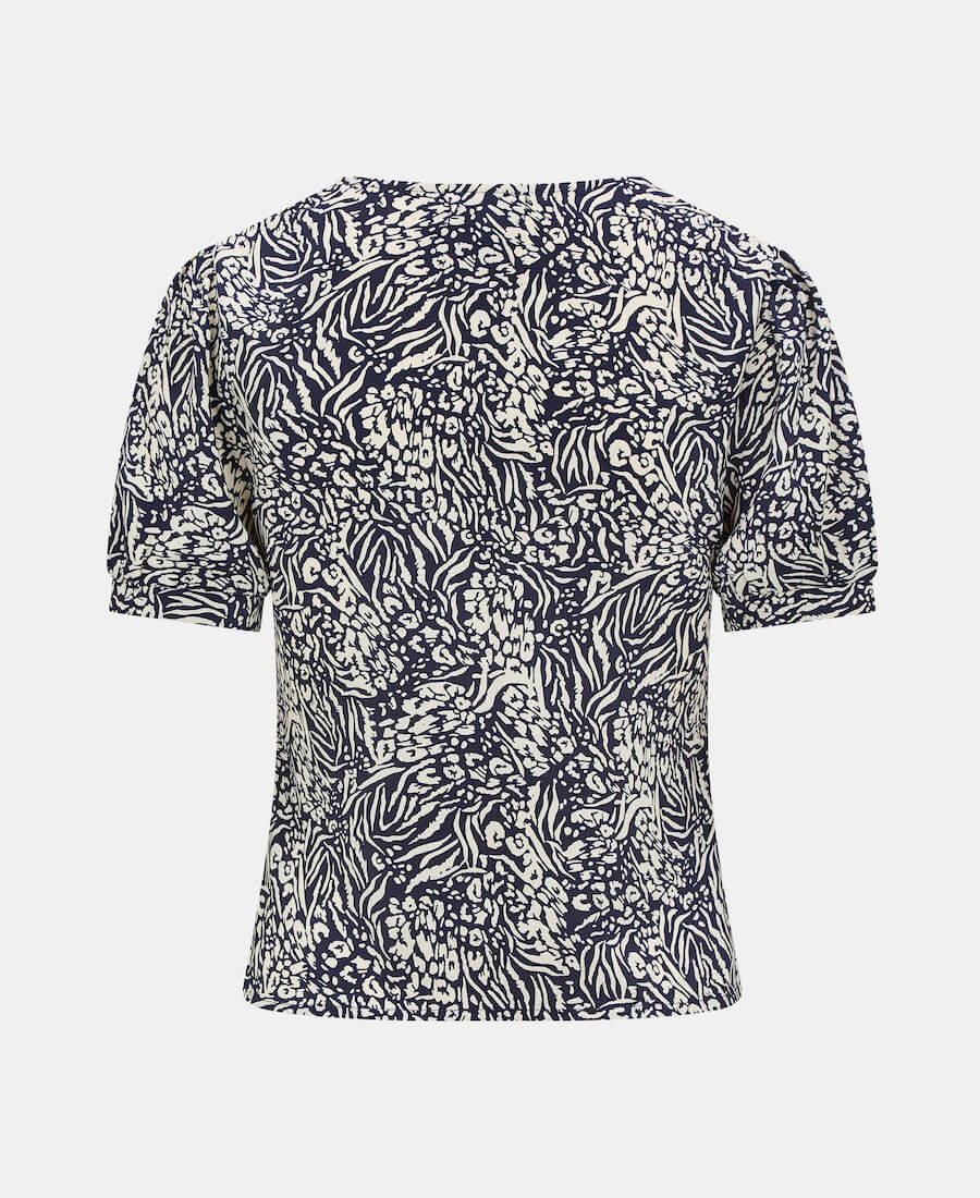 ROUCHE V-NECK TOP ANIMAL Back