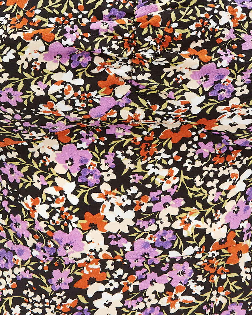 SWEETHEART NECK MIDI DRESS FLORAL Detail