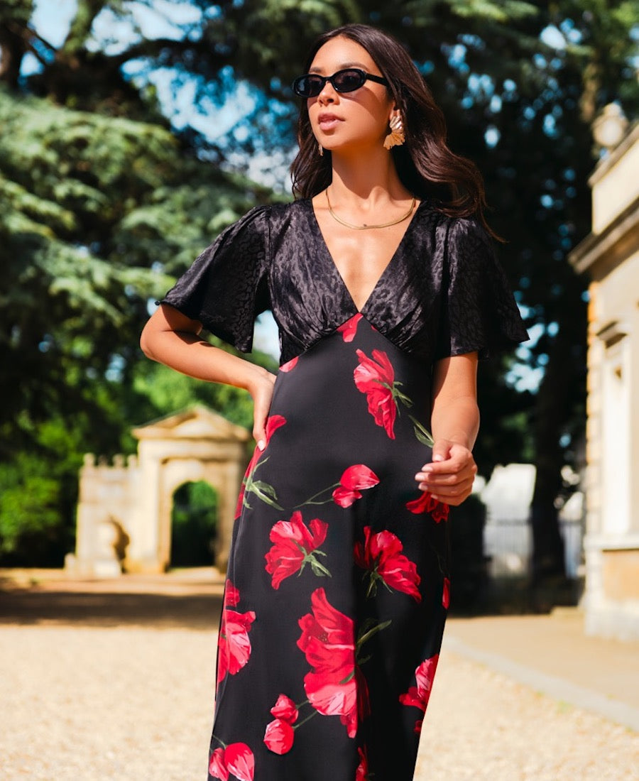 Leopard Maxi Dress Cold Shoulder Strap Sexy Side Slit Flowy Elegant Summer Dress main image 0