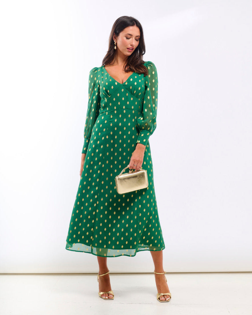 Multicoloured Floral Satin Midi Dress – Needs No Label