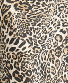 Leopard print satin fabric close up