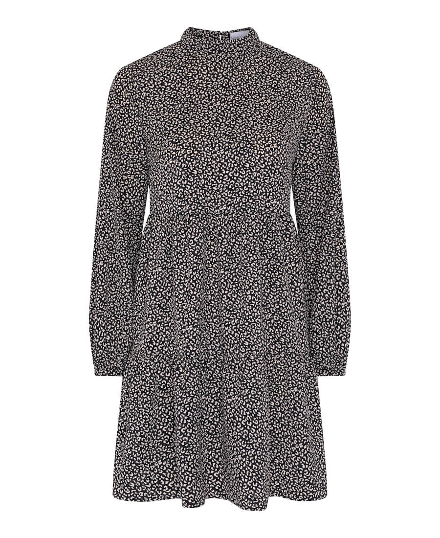 Black Animal Print Mini Dress
