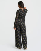 Black foil wrap jumpsuit - back