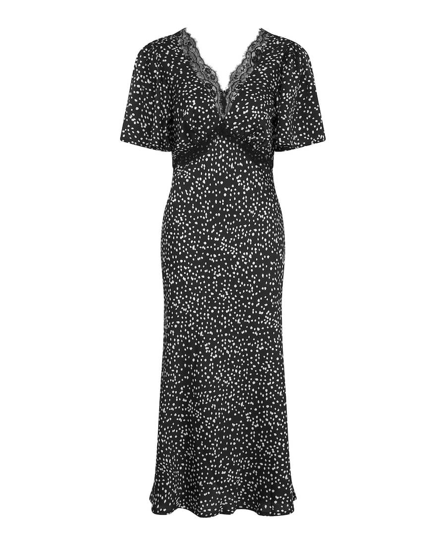 Black Lace Dots Dress