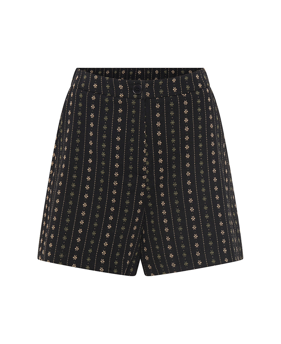 Black floral shorts