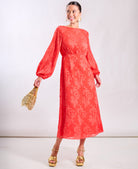 Coral Long Sleeve Dress 