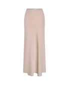 Cream Maxi Satin Skirt