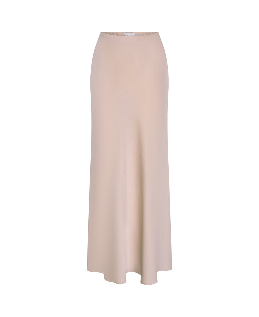 Cream Maxi Satin Skirt