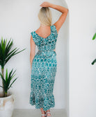 Cut out teal midi dress