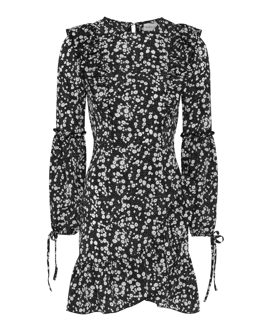 Floral Mini Dress long sleeves