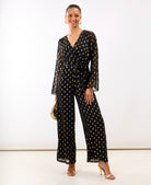 Foil Wrap Tie Jumpsuit