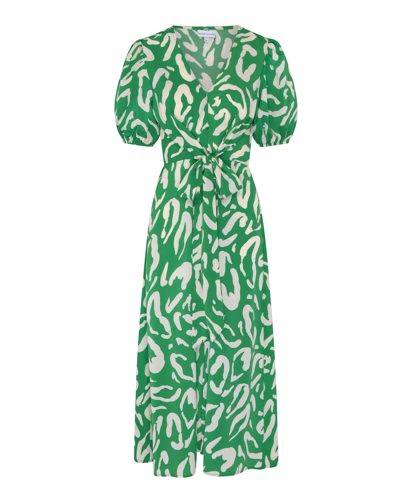 Green Pattern Midi Dress